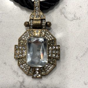 HEIDI DAUD necklace 16”, 5” extender & earrings. Removable pendant 3” in length.